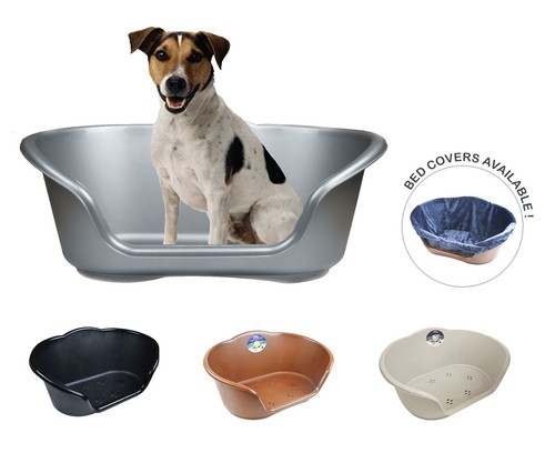 Plastic dog bed basket heavy - dog,