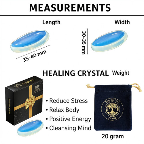 Opalite worry stone - worry, thumb