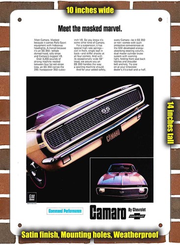 Metal sign 1967 camaro ss - metal,