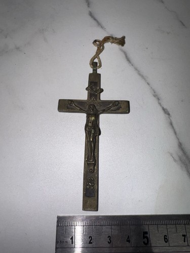 Antique brass crucifix wall - antique,