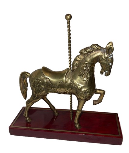 Mcm brass carousel horse - ￼carousel,