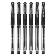 Uni-Ball UM-151S Signo Gel Grip Rollerball Pen – 0.7mm - Black - Pack of 6