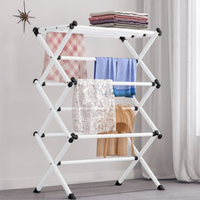 Foldable Clothes Air Towel Rack Outdoor Clothes Hanger Metal Clothes Drying Rack