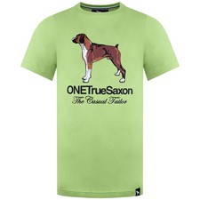 One True Saxon Dawg Short Sleeve Crew Neck Mens Green T-Shirt SX2A123220GRNSTK