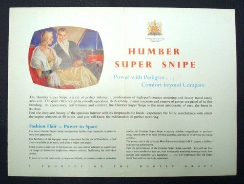 Humber super snipe car sales - humber,
