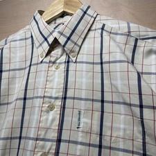 Ben Sherman Vintage 90s Men’s Large Cream Check Short Sleeve Shirt MOD Skinhead
