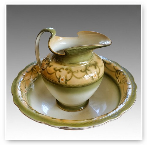 Edwardian wash bowl and - bowl, jug