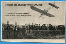 CPA: The Famous Aviator Grazzioli on His Blériot-Anzani