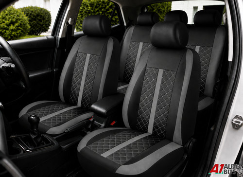 Black car seat covers - seat, pu