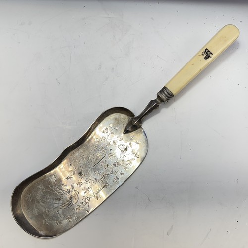 Silver plate crumb scoop - plate,