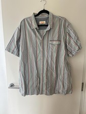 Vintage 90s Mantaray Striped Short-Sleeve Shirt - Casual Summer Shirt Size XXXL 