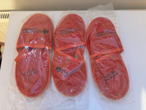3pcs red soft hotel slippers - soft,