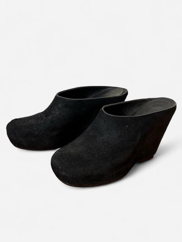 Rick owens black suede mule - rick,
