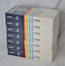 Philips E180 VHS Blank Video Tapes X 7 (New & Sealed) Vintage