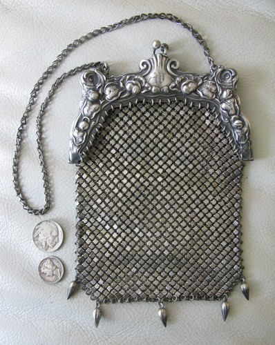 Antique german silver floral - silver,