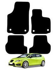 for Seat Leon MK2 Facelift 2008 - 13 Tailored Black Car Mats Carpets 4pc Set