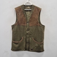 Musto Performance Tweed Waistcoat Mens Large Hunting Shooting Vest Wool Check