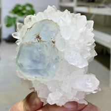 364G Rare transparent green cubic fluorite mineral crystal sample/China