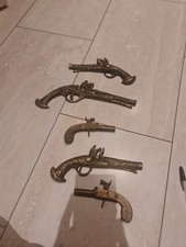Brass Decorative Duelling Pistols Collection Pieces x 6