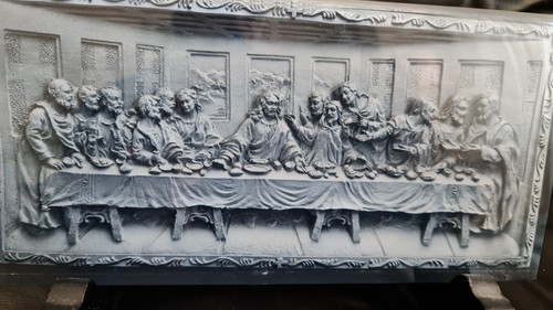 Last supper glass - plaque, with
