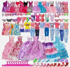 50Pcs Barbie Doll Clothes Bundle Dresses Shoes Set Lot Accessories Girl Toy