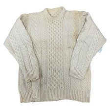 Vintage Cream Aran Knit Wool