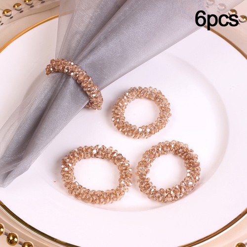 6pcs crystal beaded napkin - crystal,