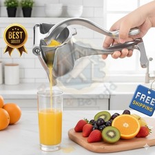 Portable Manual Hand Press Juicer | Easy Squeeze Orange Lemon Lime Fruit Citrus
