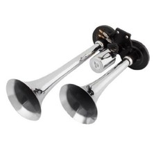 Twin Thunder 2 Tone Train Chrome Air Horn Dual Voltage 12v 24v Truck Boat