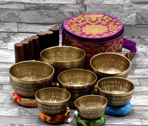 Mantra etching singing bowl - etching,
