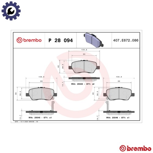Brake pad set disc - pad, 28