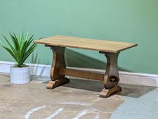 Vintage Oak Coffee Table Bench Seat Stool English Rustic Country Farmhouse.