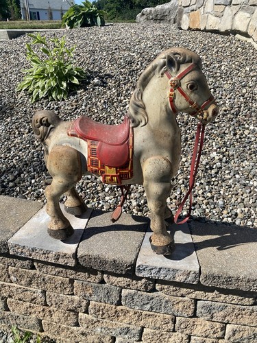 Vintage metal ride horse - metal, on