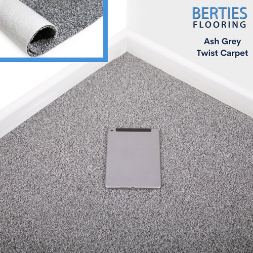 Ash grey shade twist carpet - grey,