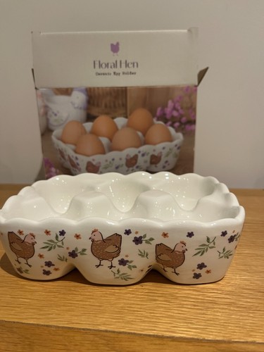 Chicken hen print ceramic egg - print,