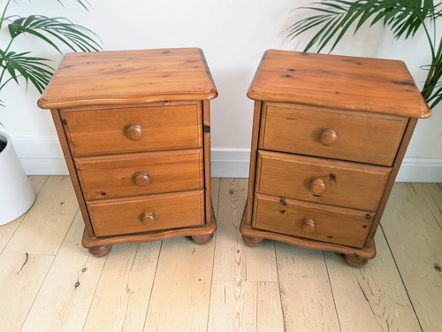 Pair vintage solid pine - pair,