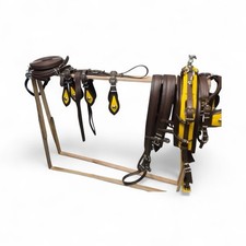 COB SIZE HARNESS BROWN YELLOW BIOTHANE DRIVING EQUESTRIAN *FREE POSTAGE*