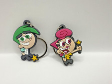 Fairly Odd Parents Keyring. Wanda & Cosmo Nickelodeon Cartoon Character Novelty