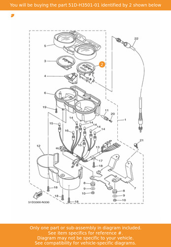 Yamaha speedometer assy - yamaha, (mph)