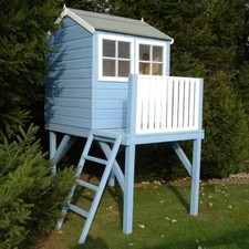 CHILDRENS WOODEN WENDY PLAYHOUSE KIDS GARDEN WINDOW LADDER PLATFORM TOWER HOUSE