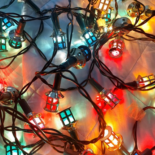 Vintage christmas tree lantern - vintage,