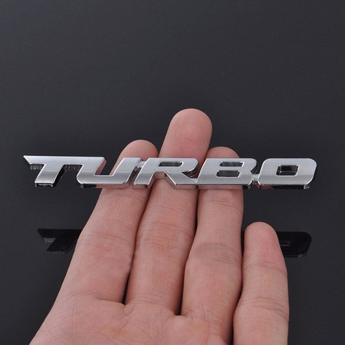Chrome metal turbo logo - 3d,