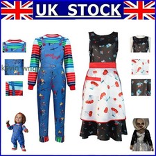 2025 NEW Halloween Chucky Costume Child Adults Play Killer Fancy Dress Cosplay.