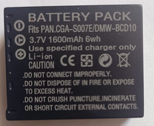 CGA-S007 Battery for Panasonic Lumix DMC-TZ1 TZ2 TZ3 TZ4 TZ5 TZ11 TZ15 TZ50