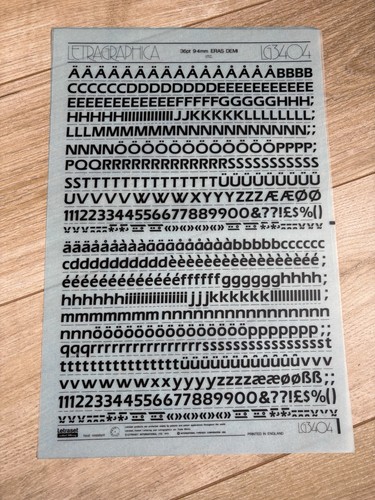 Letraset rub transfer - rub, on