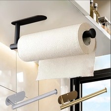 Stainless Steel Kitchen Roll Holder Paper Towel Rack Under Cabinet Wall Mount UK