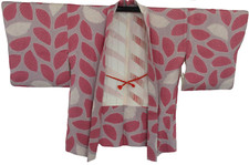 Japanese Vintage Kimono Haori Jacket silk pink expensive tradition Height 32.2in