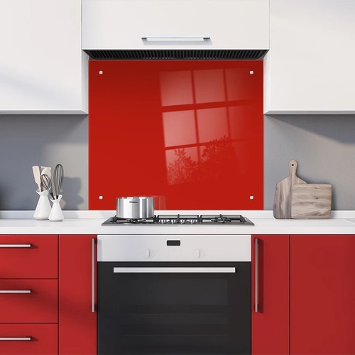 Coloured glass splashback with - coloured,