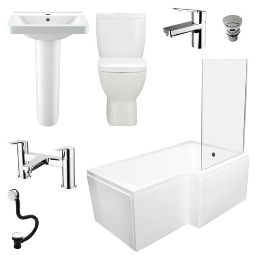 Complete bathroom suite - bathroom, l