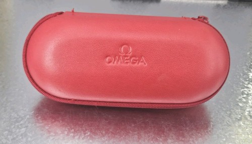 Red omega travel watch - watch, case